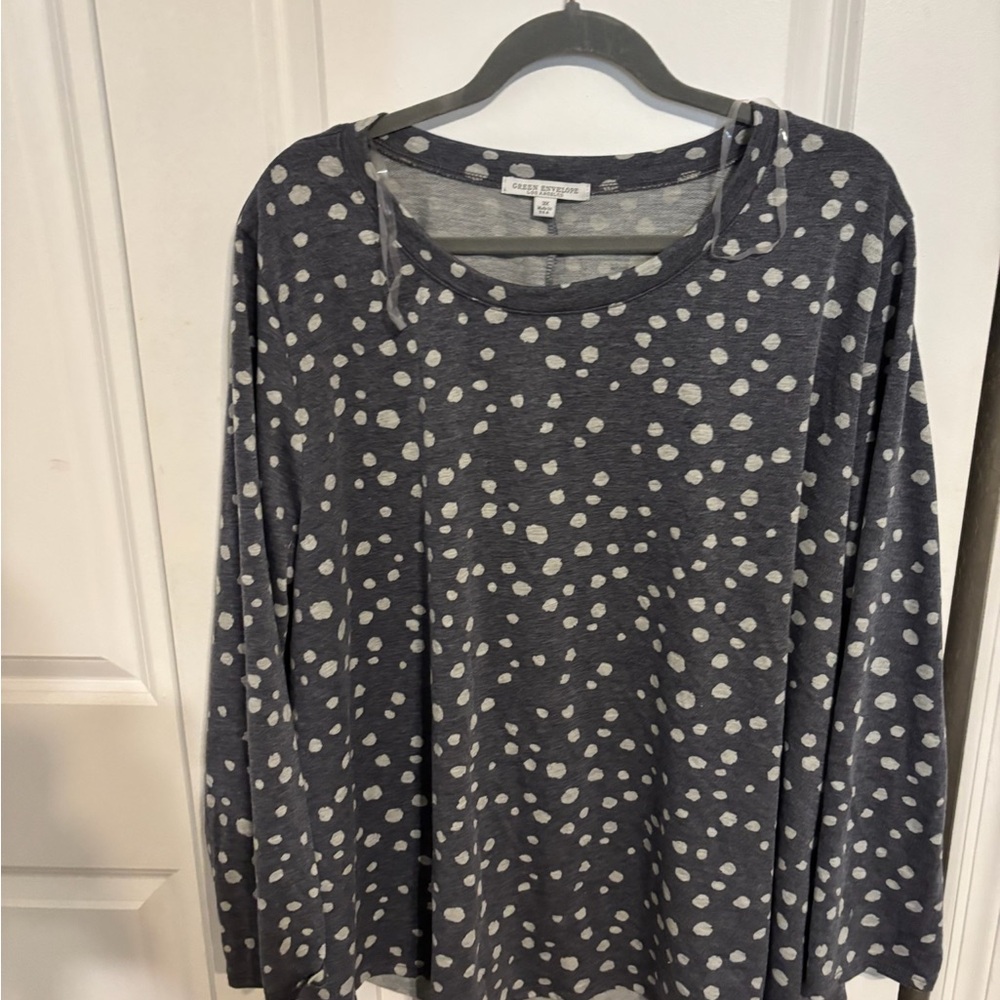 Gray Polka Dot Women's Top